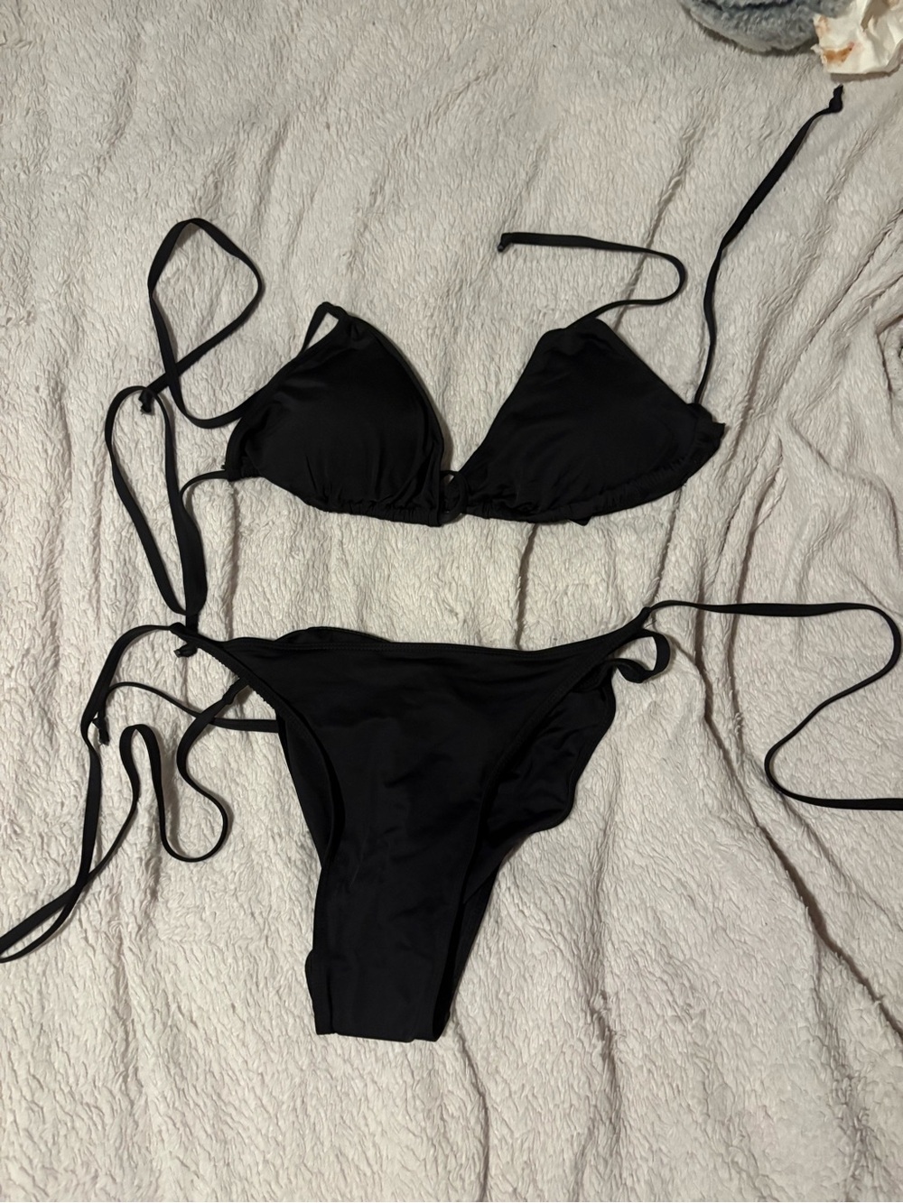 Classic Black Tie-Side Bikini - Women's Swim